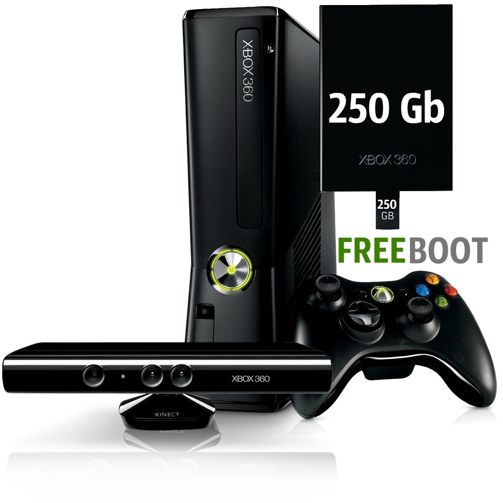Xbox 360 S Kinect 250 Gb Freeboot (170 игр на HDD)